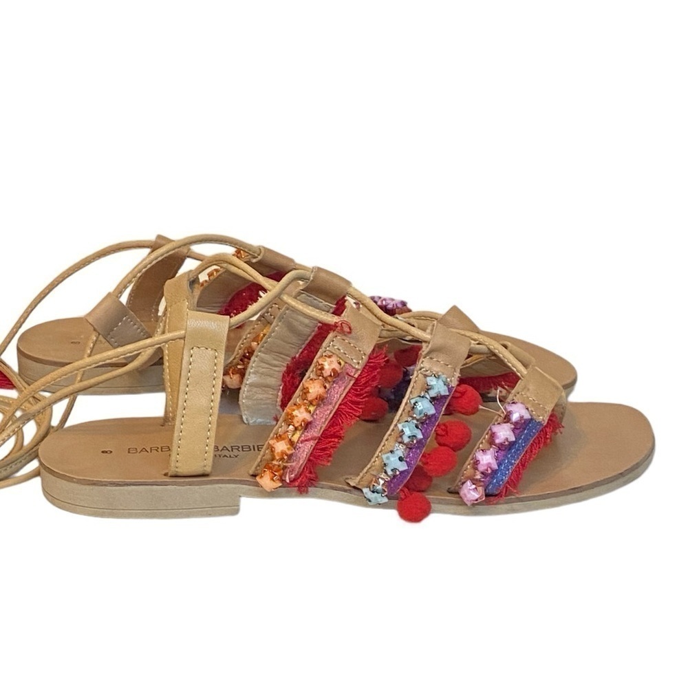 Anthropologie Barbara Barbieri Boho Italian Made Tassel Sandals Women’s Size 8
